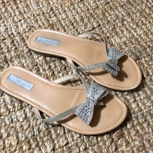INC sparkly flip flops